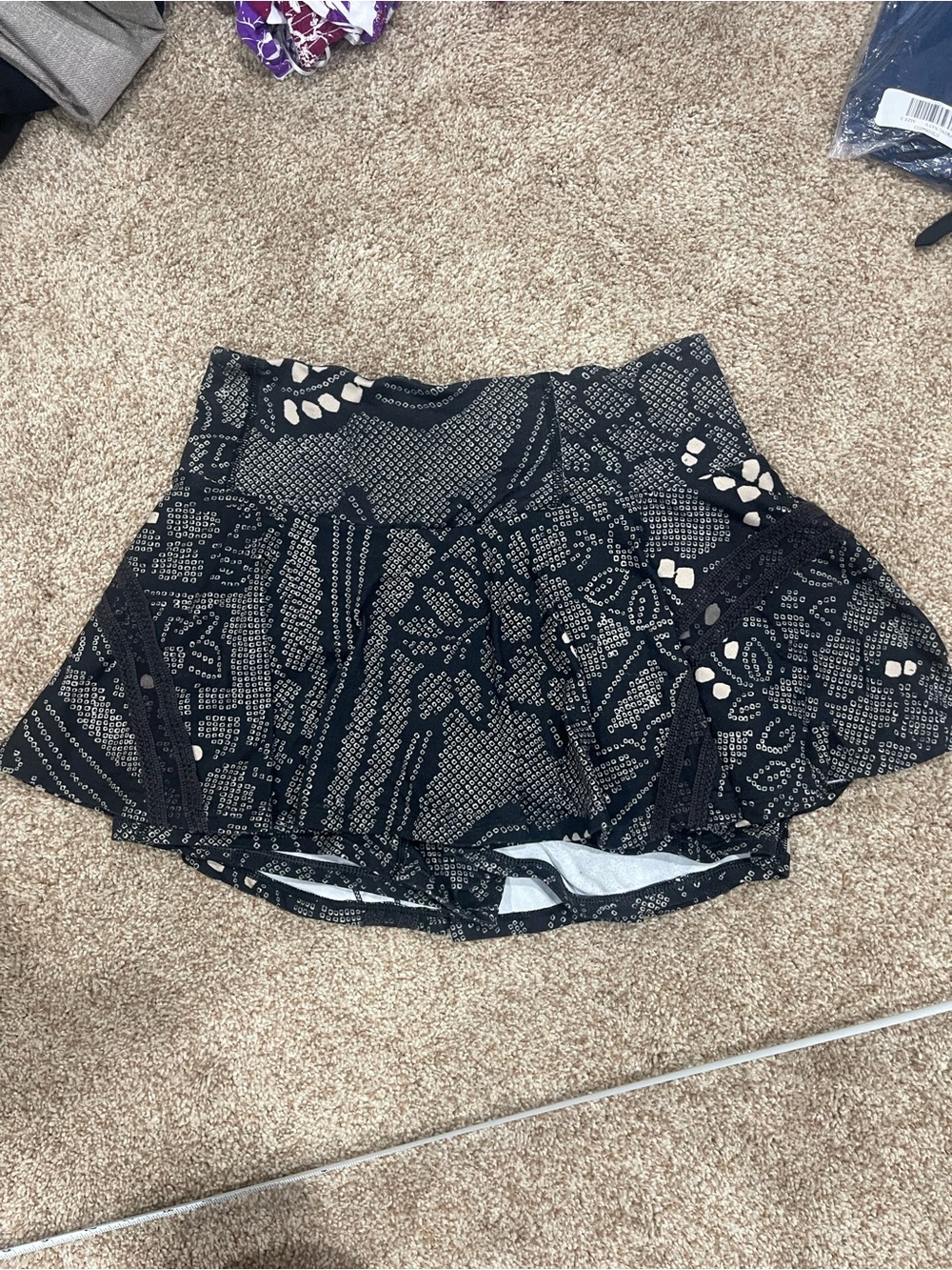 FP Movement pleats and thank you skort m medium free people black print